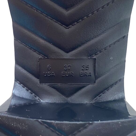 Qupid Stacie Open Toe Sandals Heeled Clogs Women's Size 6  Black PVC Platform - Picture 9 of 11